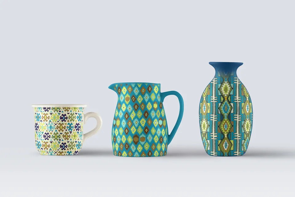 Shosha: Print for textiles and pottery, archive image 4
