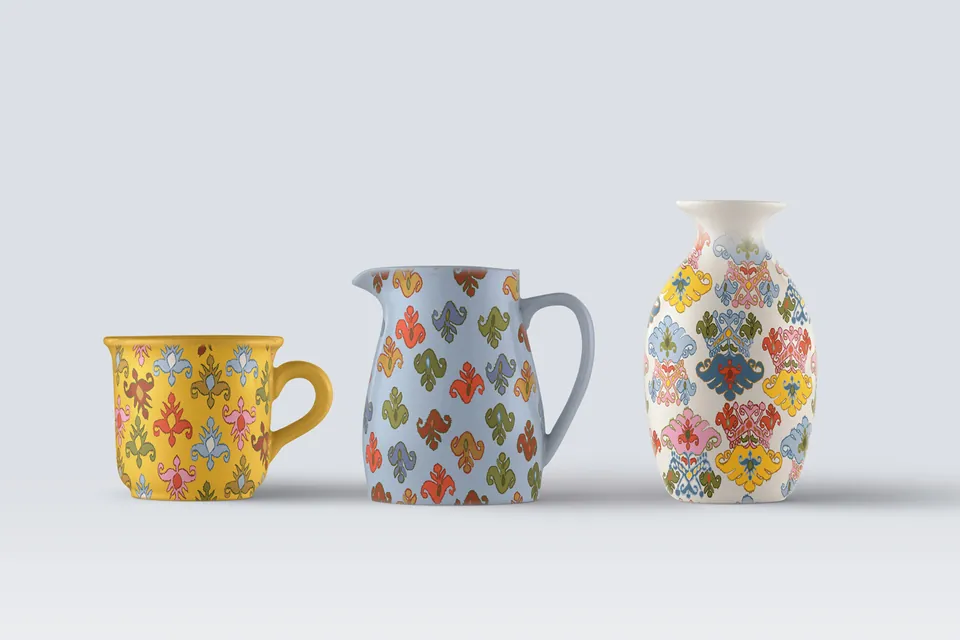 Shosha: Print for textiles and pottery, archive image 5