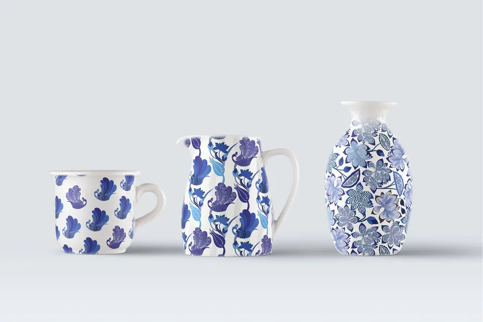 Shosha: Print for textiles and pottery, archive image 3
