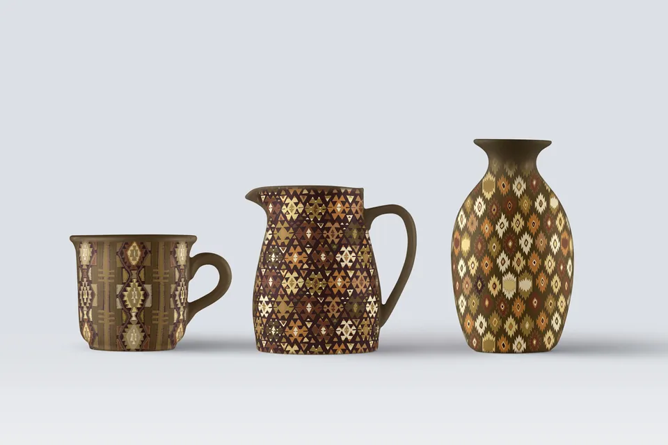 Shosha: Print for textiles and pottery, archive image 9