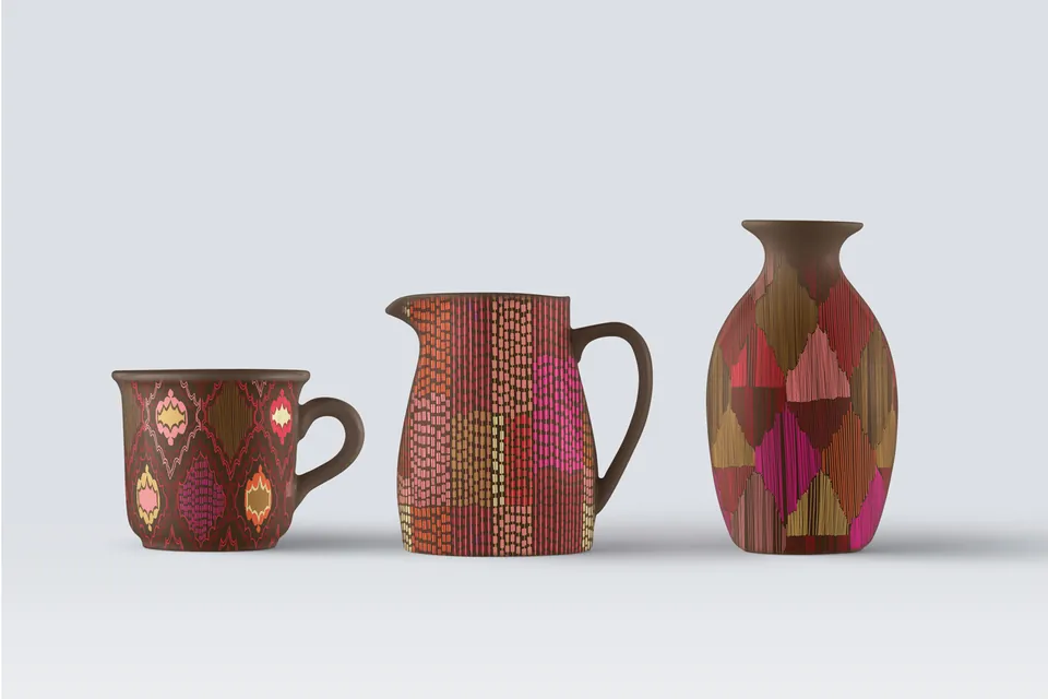 Shosha: Print for textiles and pottery, archive image 12