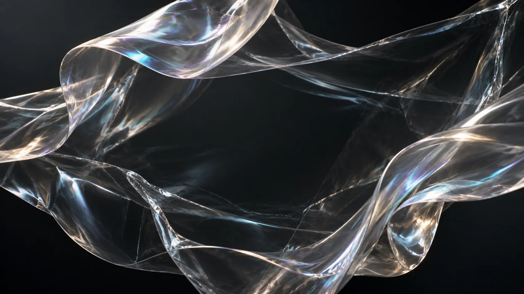 AI-generated concept study of a transparent, iridescent material