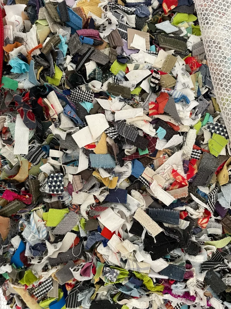Cotton textile offcuts collected for material development