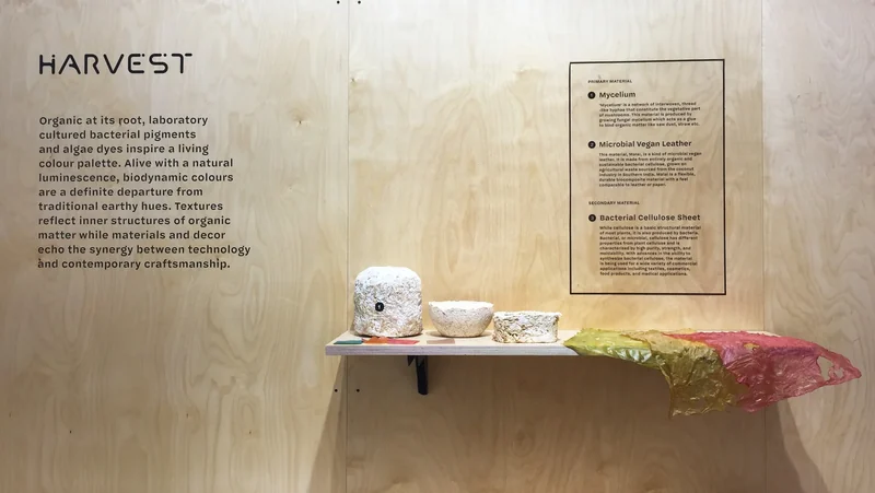 Fabulose samples and Insulium objects on display at Harvest